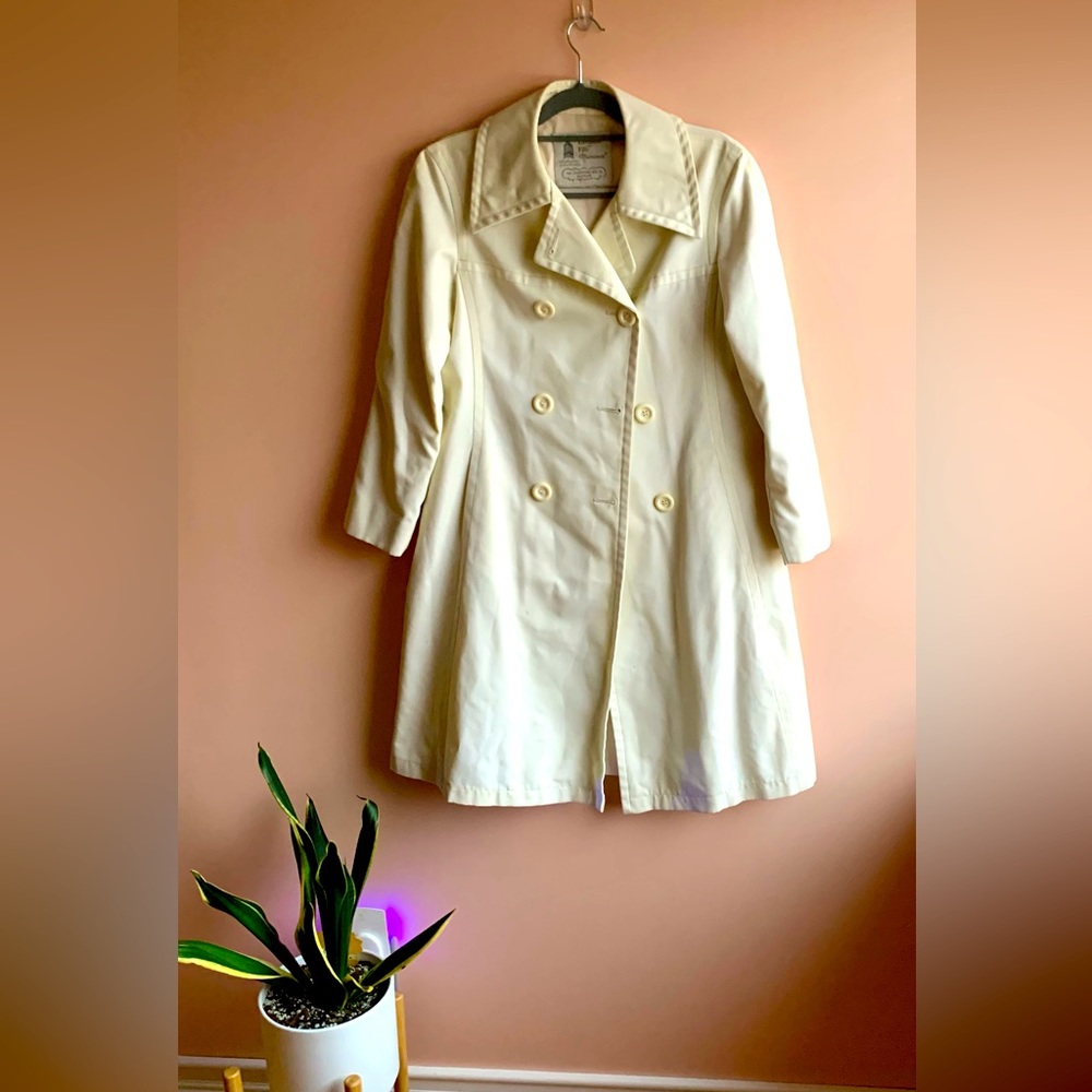VINTAGE (80’s) London Fog Maincoats Women’s Cream Peacoat/Trench Coat
